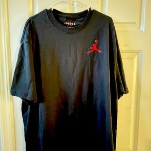 Jordan Short Sleeve Tee in Black with Red Jumpman
